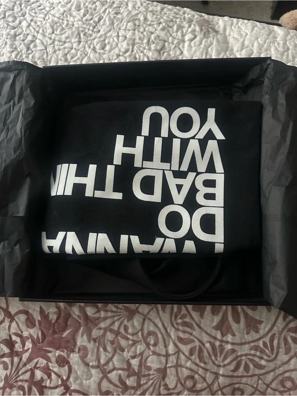 Saint Laurent Black Tote-I want to do bad things with you - Picture 2 of 11